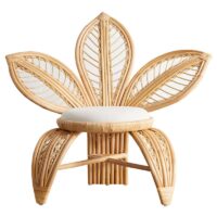 Fauteuil en rotin artisanal royal style floral abstrait FLAREUS