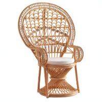 Fauteuil en rotin trône majestueux pour mariage ou décoration bohème shabby chic ELOISE