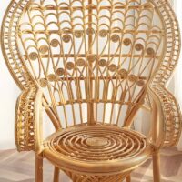 Fauteuil en rotin trône majestueux pour mariage ou décoration bohème shabby chic ELOISE