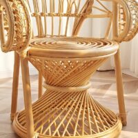 Fauteuil en rotin trône majestueux pour mariage ou décoration bohème shabby chic ELOISE