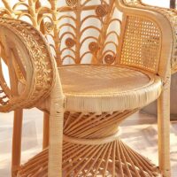 Fauteuil en rotin trône majestueux pour mariage ou décoration shabby chic ELOISE