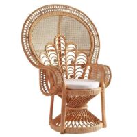 Fauteuil en rotin trône majestueux pour mariage ou décoration shabby chic ELOISE