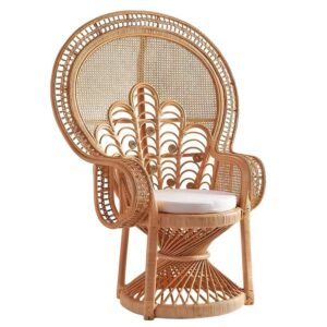 Fauteuil en rotin trône majestueux pour mariage ou décoration shabby chic ELOISE