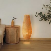 Lampe en rotin de sol pour salon naturelle et chic petite CLAUDIA