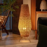 Lampe en rotin de sol pour salon naturelle et chic petite CLAUDIA