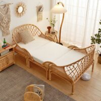 Lit en rotin modulable et convertible en fauteuil et table ATOUT