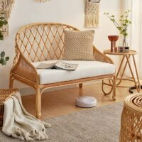 Lit en rotin modulable et convertible en fauteuil et table ATOUT