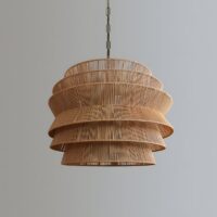 Lustre en rotin et corde naturelle volumineux avec structure en fer ENTO