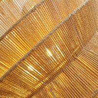 Lustre en rotin et corde naturelle volumineux avec structure en fer ENTO