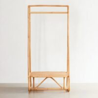 Porte manteau en rotin et bambou portant pour entrée ou chambre INSTA