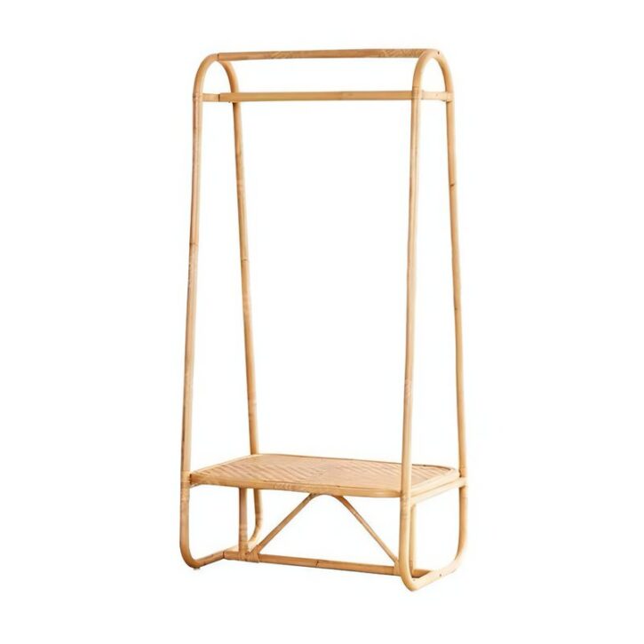 Porte manteau en rotin et bambou portant pour entrée ou chambre INSTA