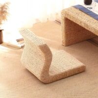 Pouf en rotin pour le sol avec dossier incurvé confortable VASICILI