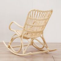 Rocking chair en rotin clair chaise à bascule assis confortable SATRA