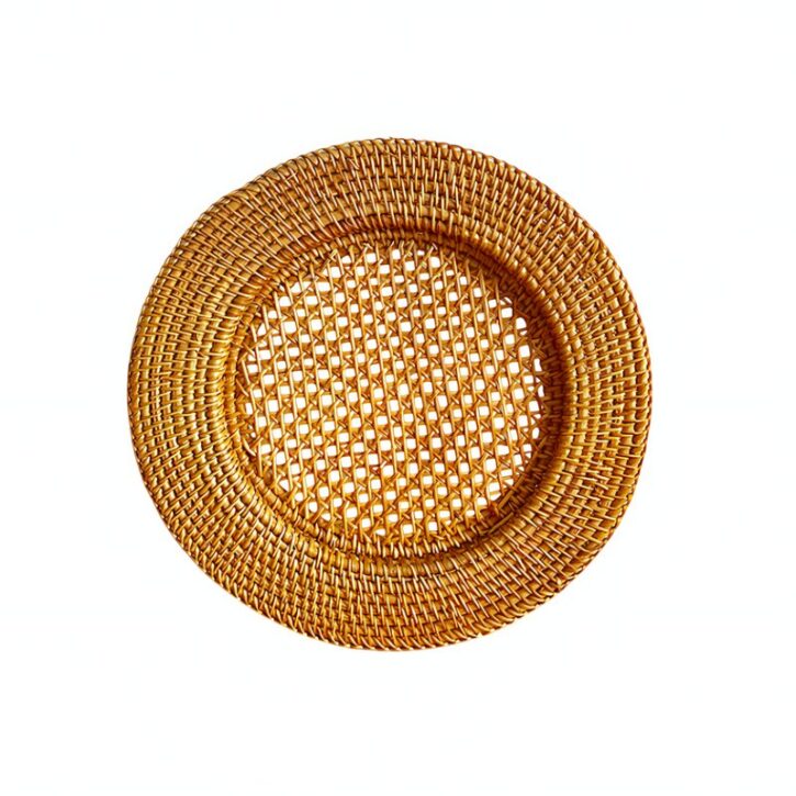 Set de table en rotin rond pour assiette simple et élégant JACPE