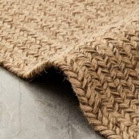Tapis en rotin et jute tressé ovale nuance de beige et marron CIRCUS