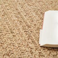 Tapis en rotin et jute tressé ovale nuance de beige et marron CIRCUS