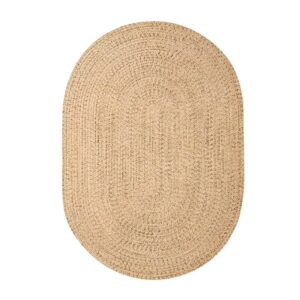 Tapis en rotin et jute tressé ovale nuance de beige et marron CIRCUS