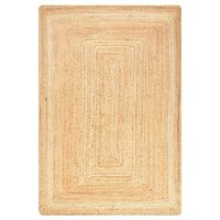 Tapis en rotin et jute uni tressé rectangulaire minimaliste CIRCUS