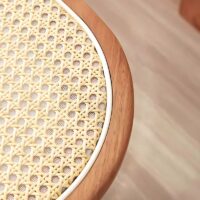 Banc en rotin assise et structure en bois minimaliste nordique design JANGOVE