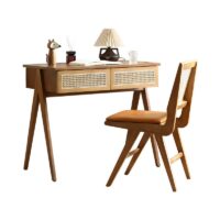 Bureau en rotin et bois d’appoint style scandinave moderne LIBRE