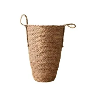 Décoration en rotin et jute pot de fleur style panier shabby chic NIJA