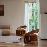 Loveuse en rotin et bambou abstraite et design avec assise confortable DIONISOS