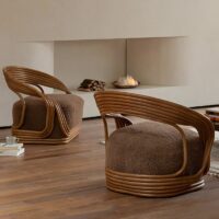 Loveuse en rotin et bambou abstraite et design avec assise confortable DIONISOS