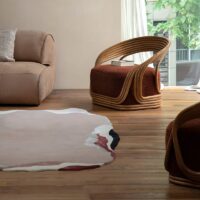 Loveuse en rotin et bambou abstraite et design avec assise confortable DIONISOS