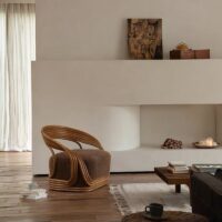 Loveuse en rotin et bambou abstraite et design avec assise confortable DIONISOS