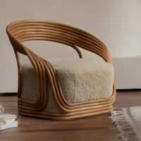 Loveuse en rotin et bambou abstraite et design avec assise confortable DIONISOS